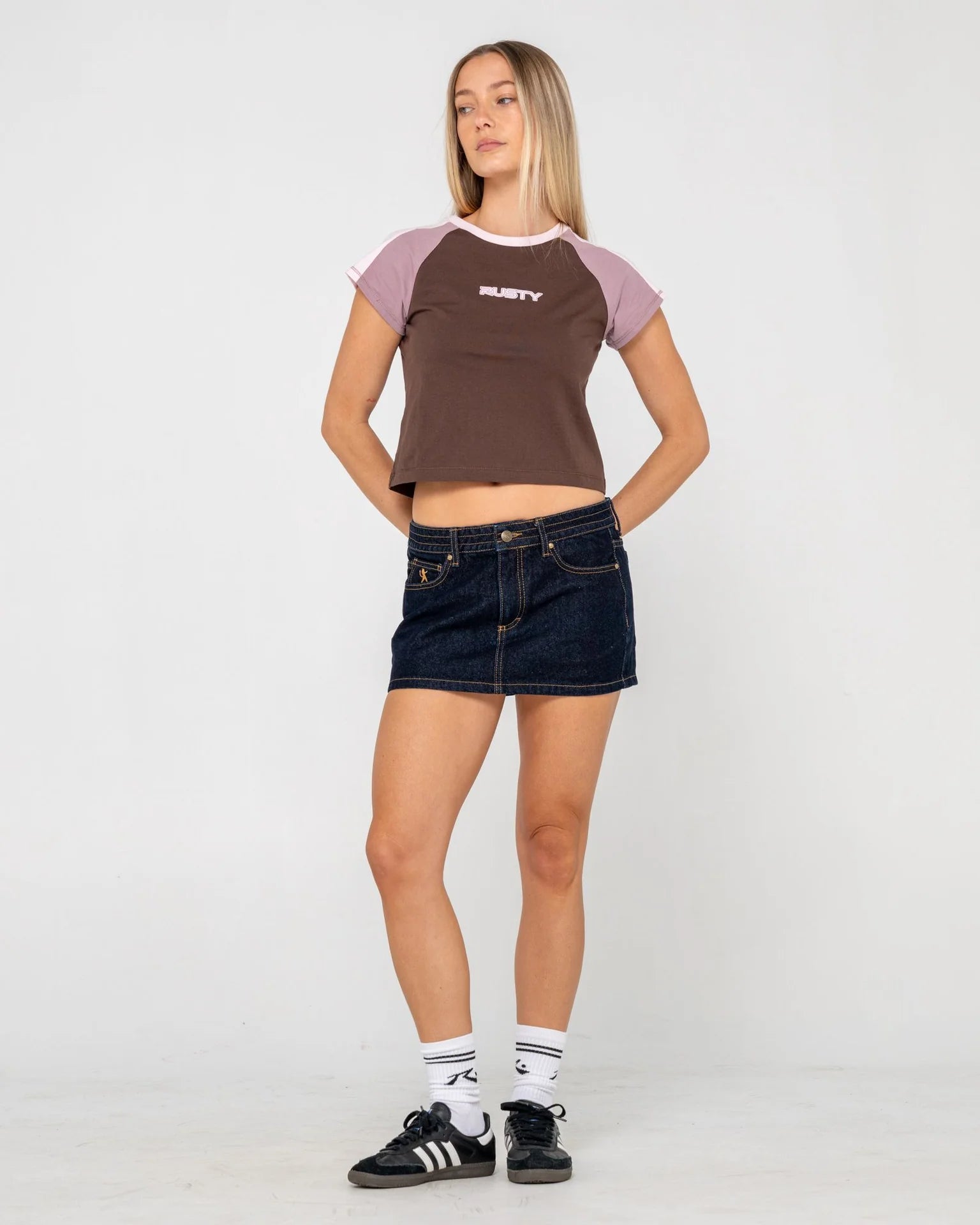 Rusty Bradley Raglan Baby Tee