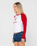 Rusty Devil Raglan Long Sleeve Tee