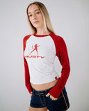 Rusty Devil Raglan Long Sleeve Tee