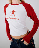 Rusty Devil Raglan Long Sleeve Tee