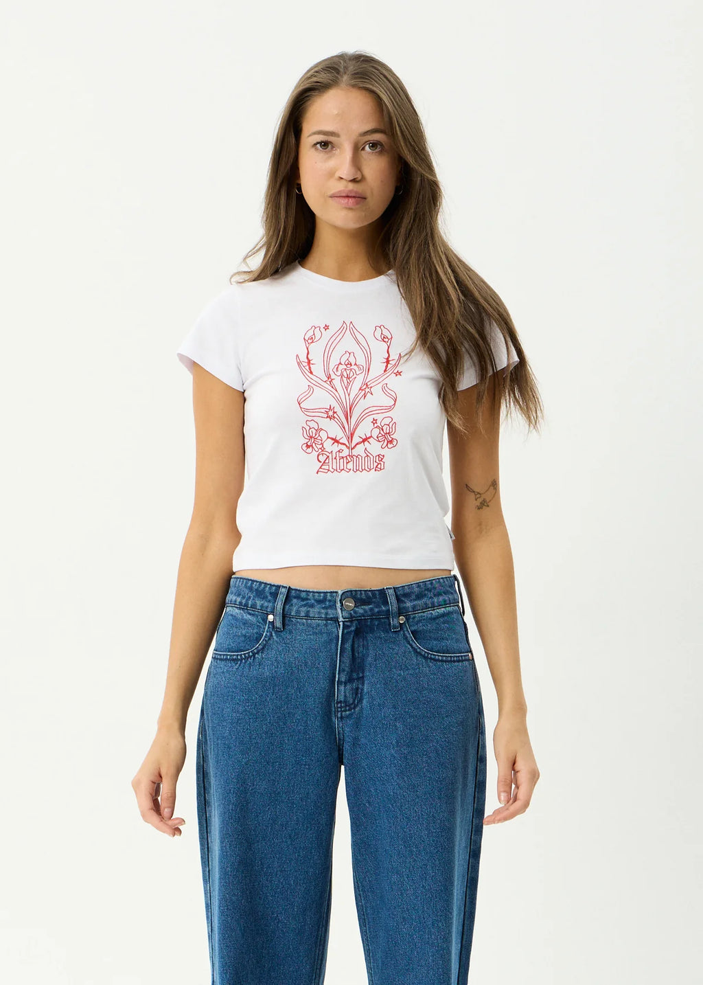 Afends Good Nature Recycled Baby Tee White