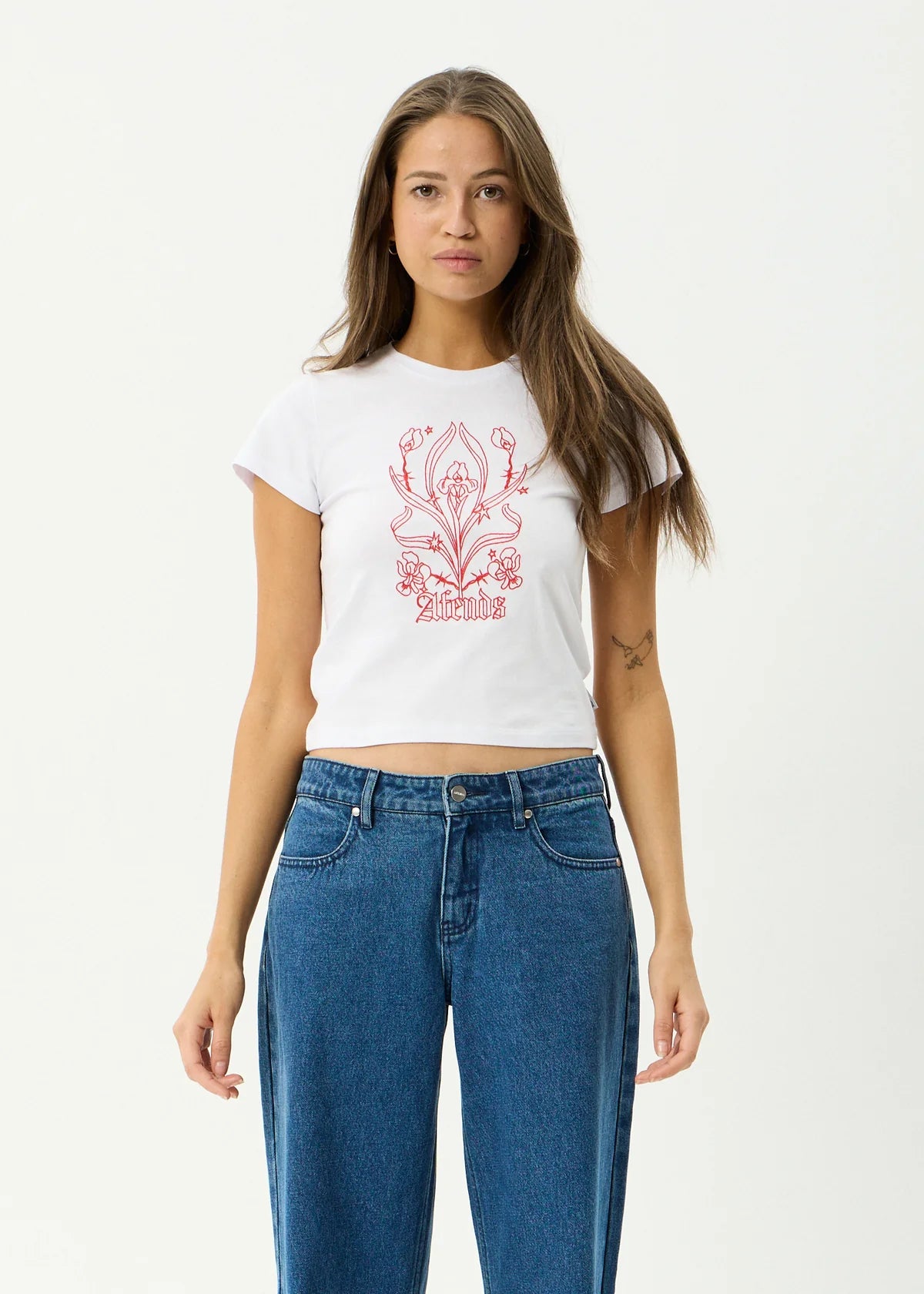 Afends Good Nature Recycled Baby Tee White