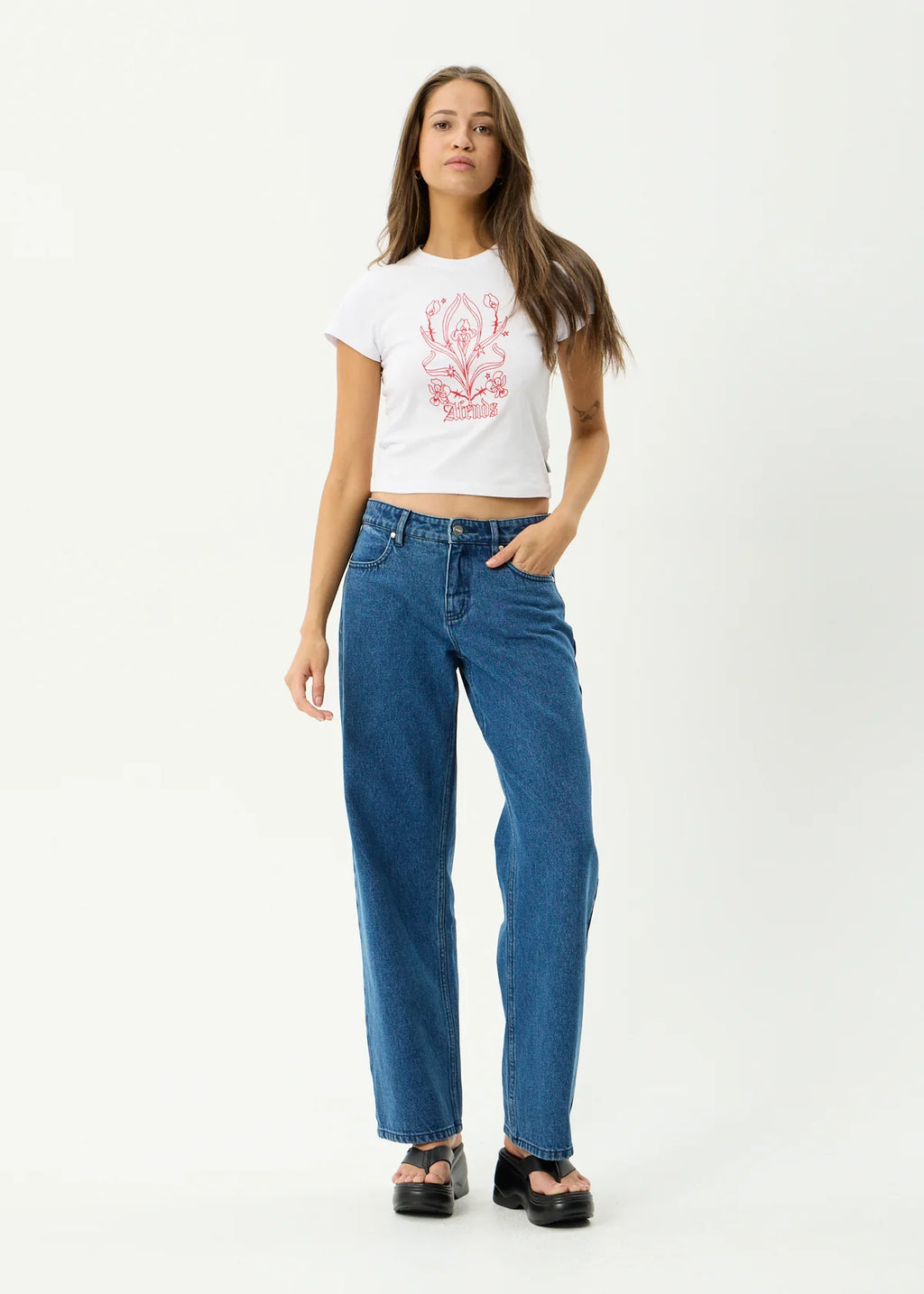 Afends Good Nature Recycled Baby Tee White