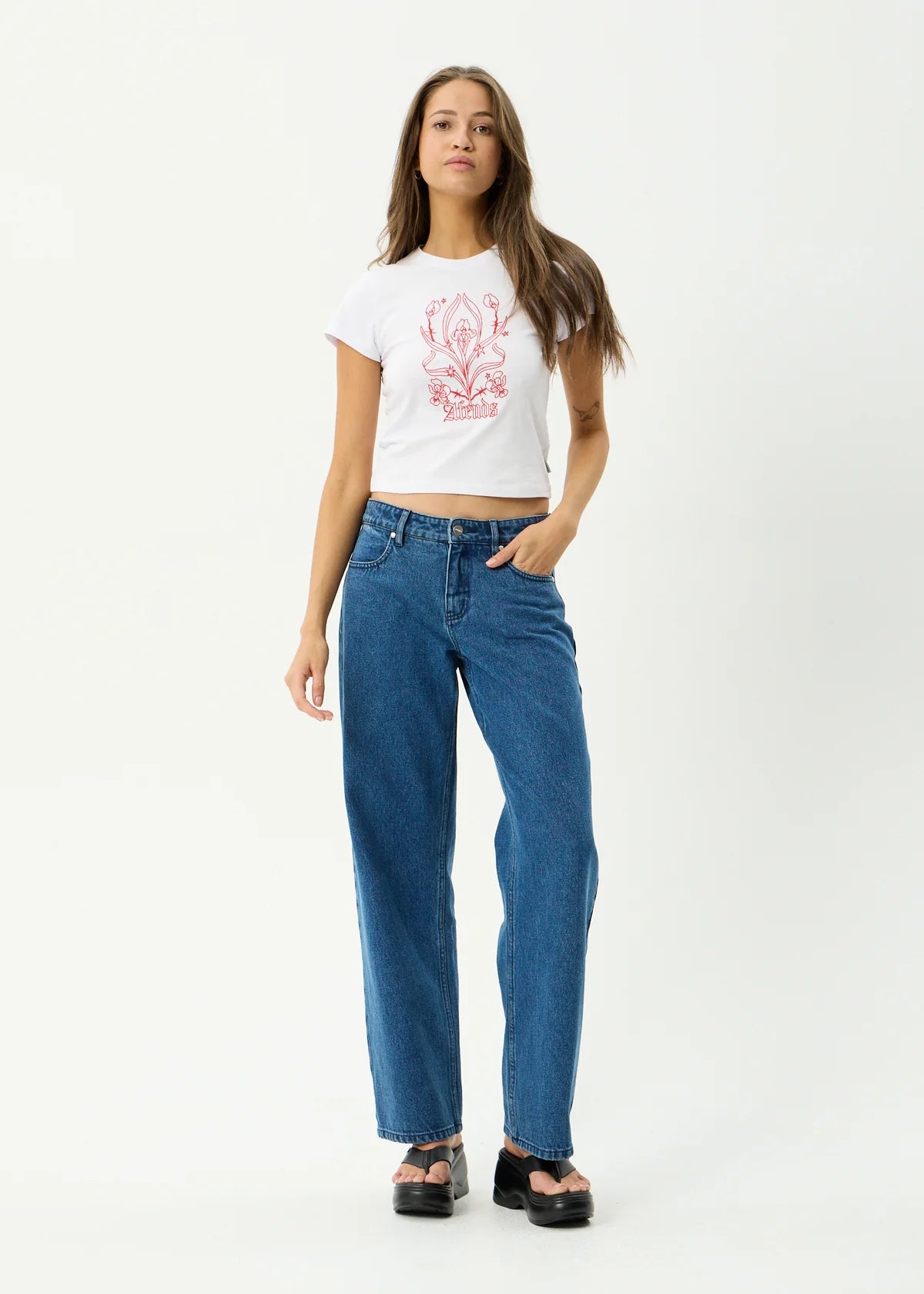 Afends Good Nature Recycled Baby Tee White