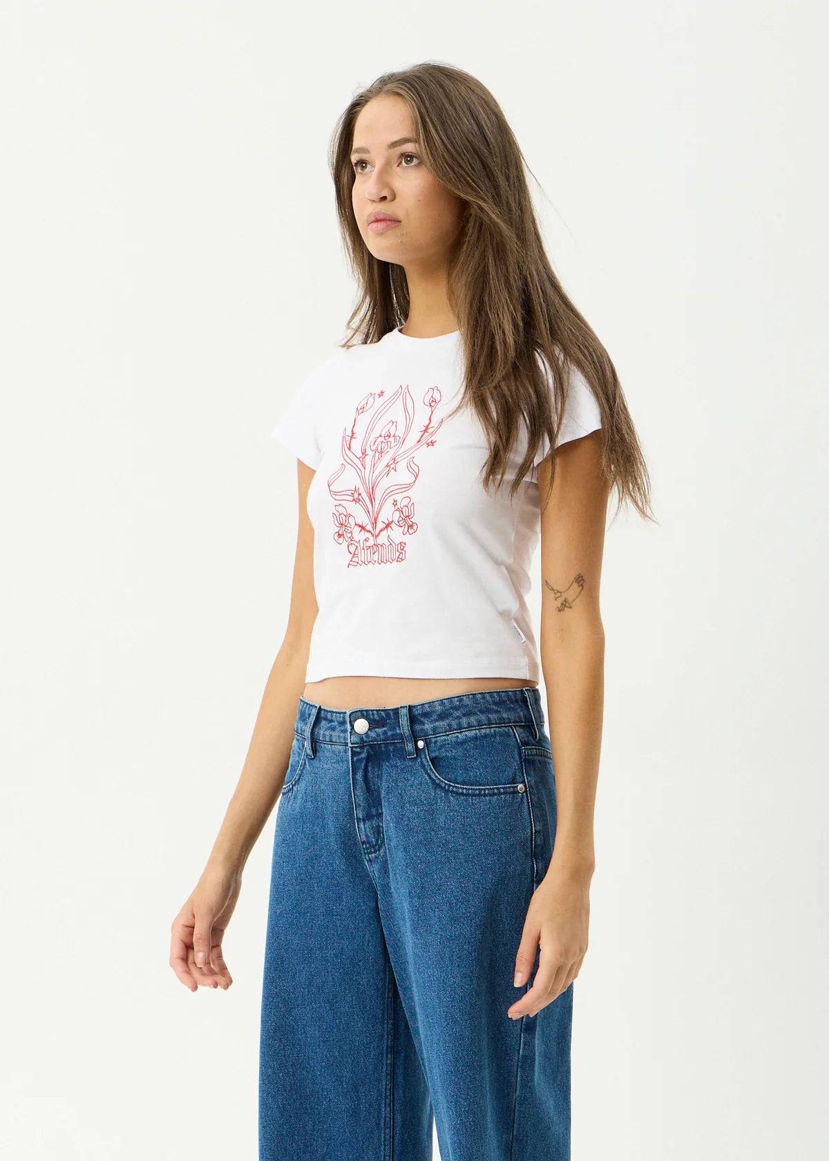 Afends Good Nature Recycled Baby Tee White
