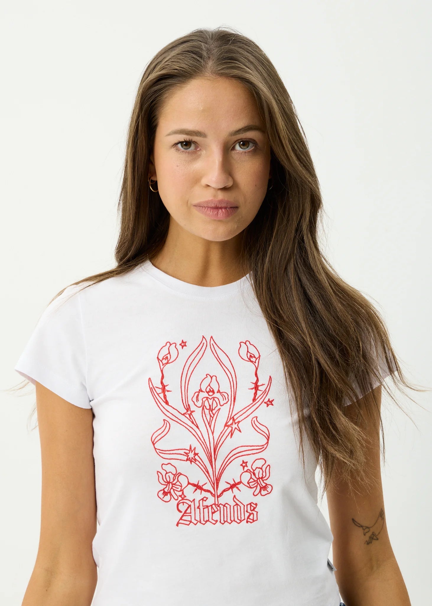 Afends Good Nature Recycled Baby Tee White