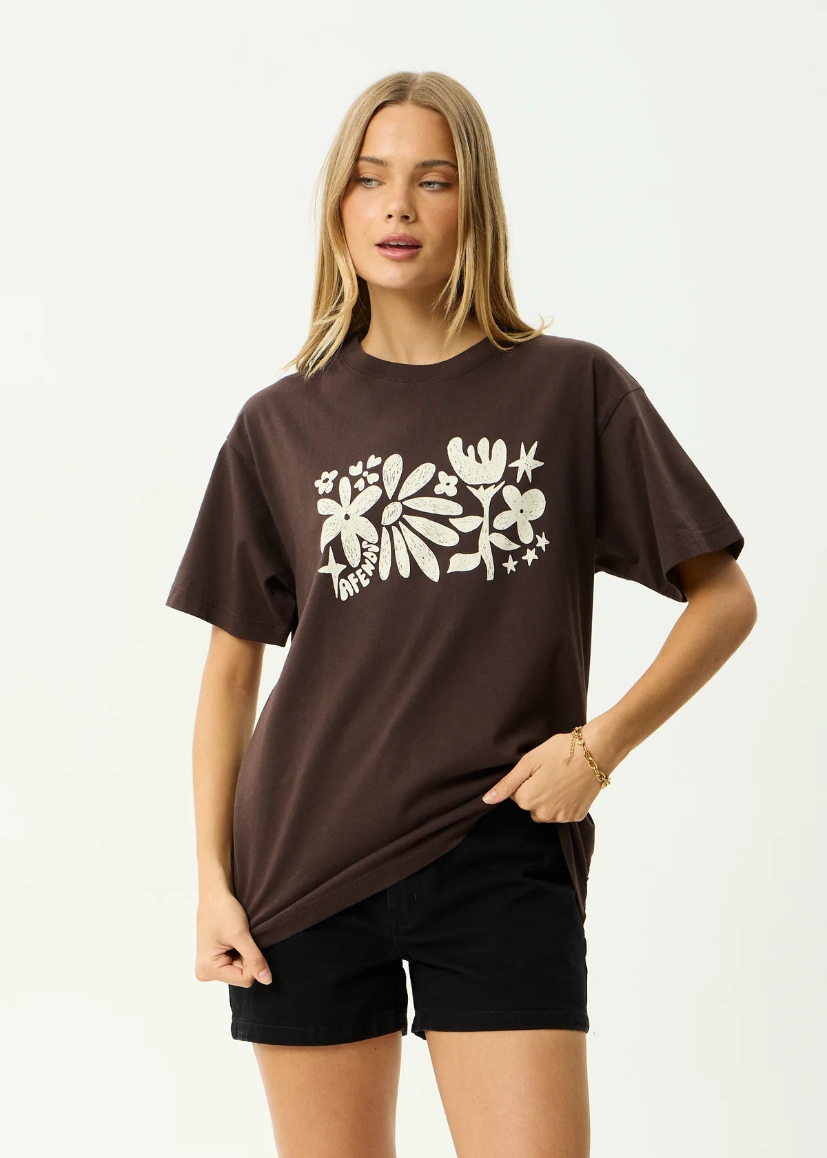 Afends Garden Variety Recycled Oversized Tee Coffee