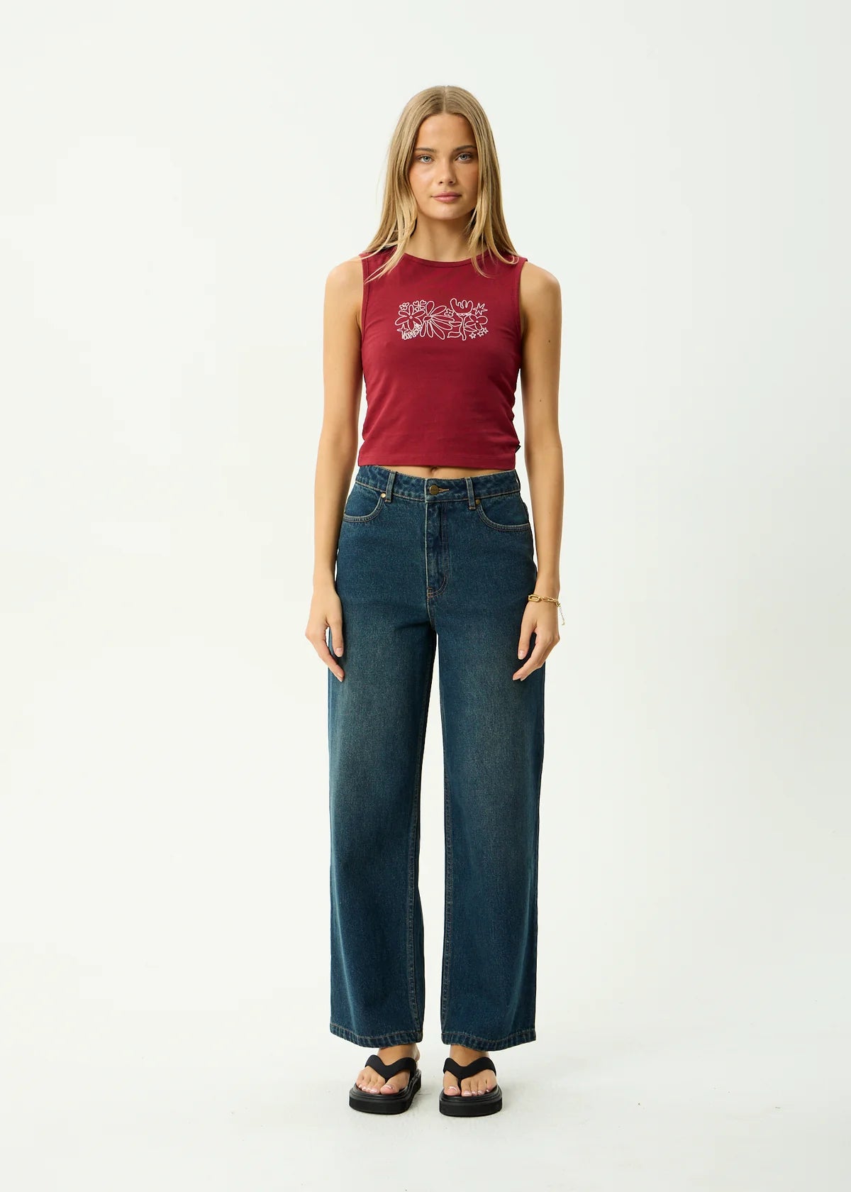 Afends Garden Variety Recycled Tank Burgundy