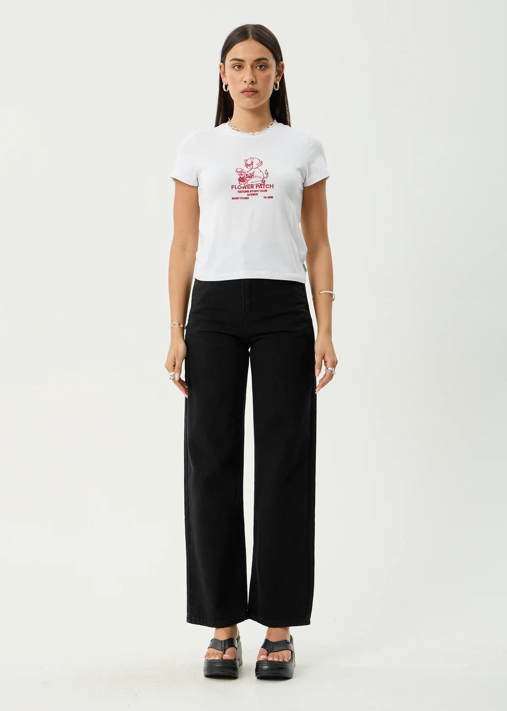 Afends Flower Patch Recycled Baby Tee - White