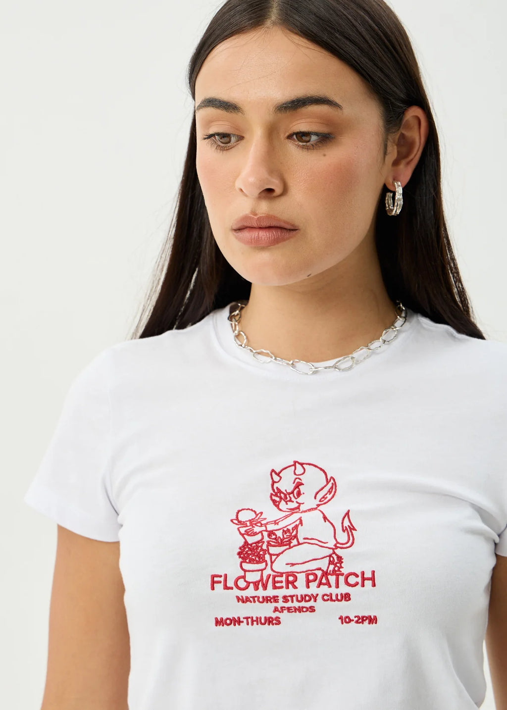 Afends Flower Patch Recycled Baby Tee - White