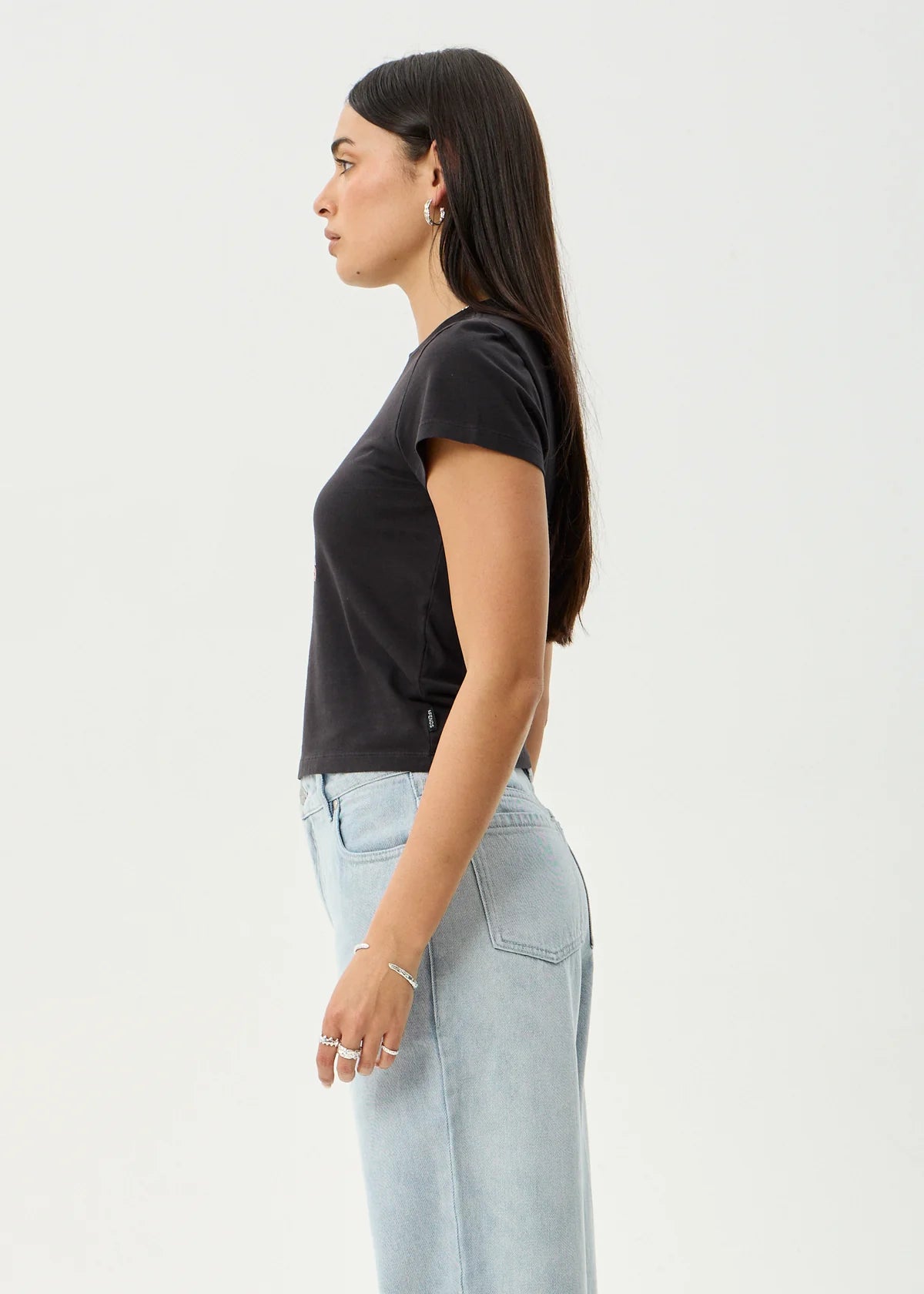 Afends Hellcat Baby Tee - Stone Black