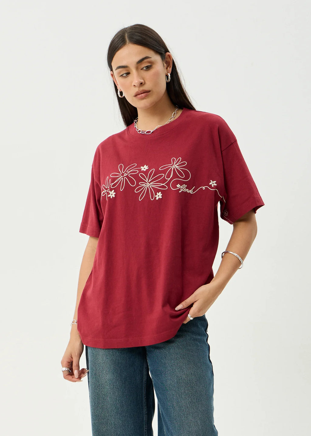 Afends Locket Recycled Oversized Tee - Ketchup
