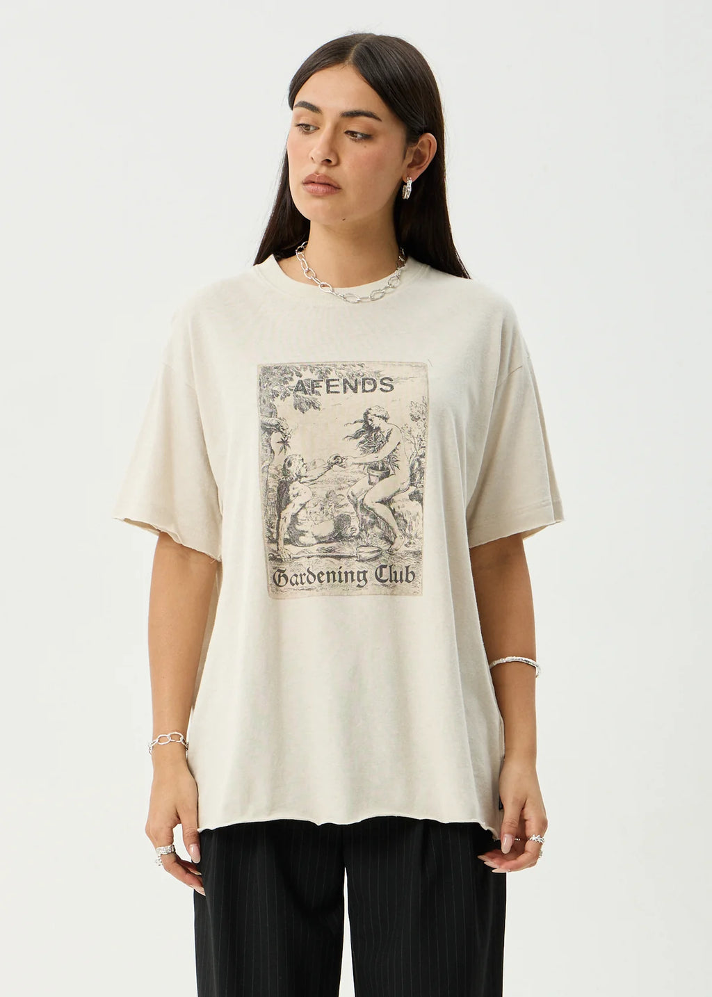 Afends Temptation Hemp Oversized Tee - Moonbeam
