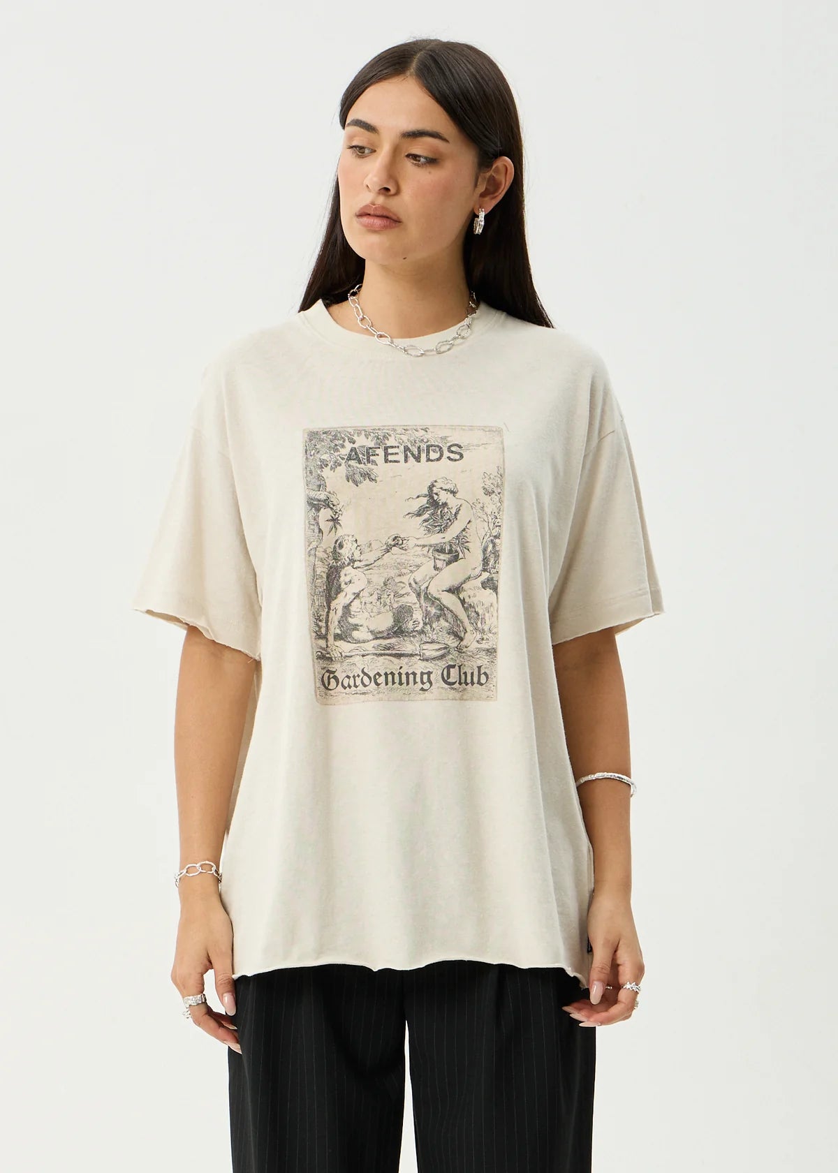 Afends Temptation Hemp Oversized Tee - Moonbeam