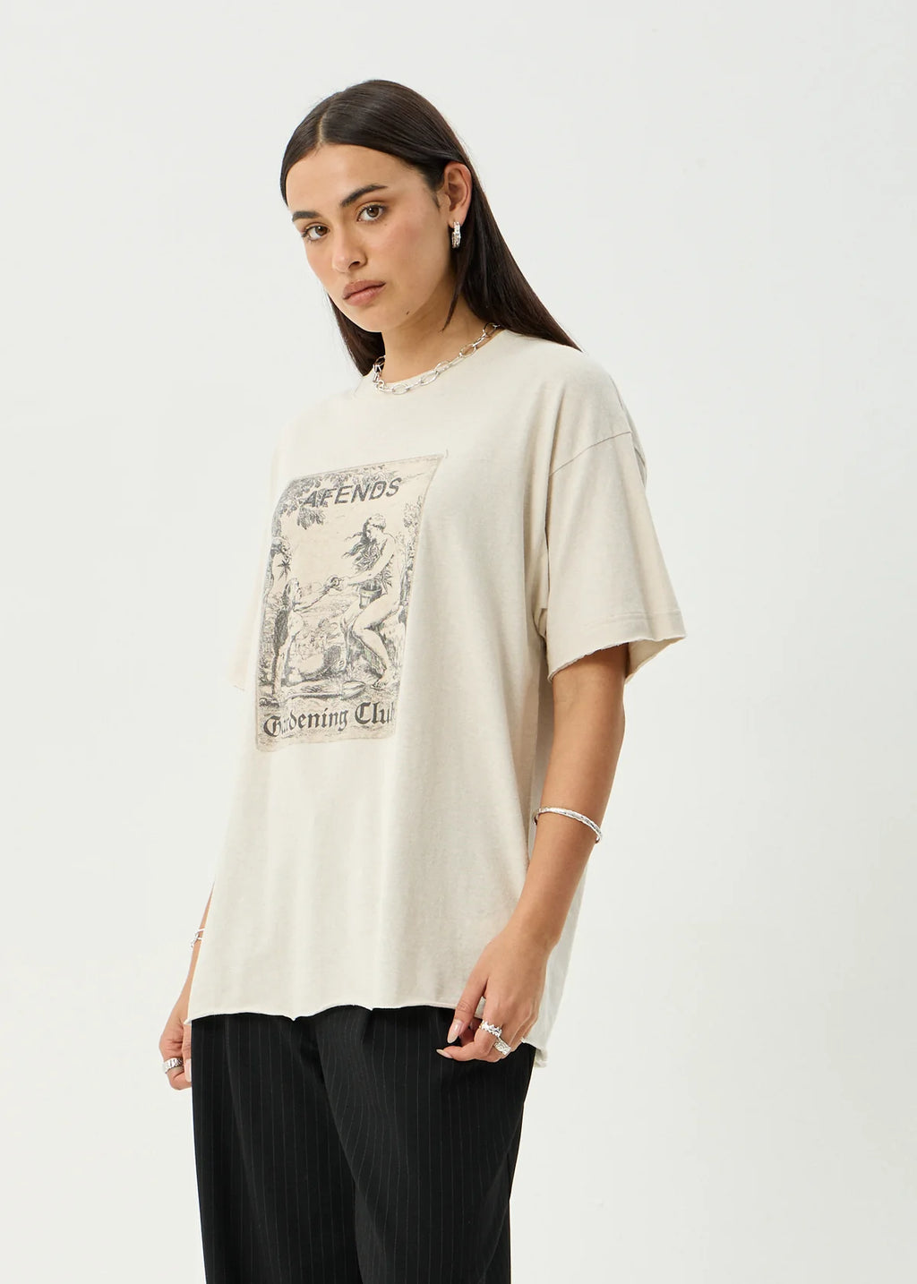 Afends Temptation Hemp Oversized Tee - Moonbeam