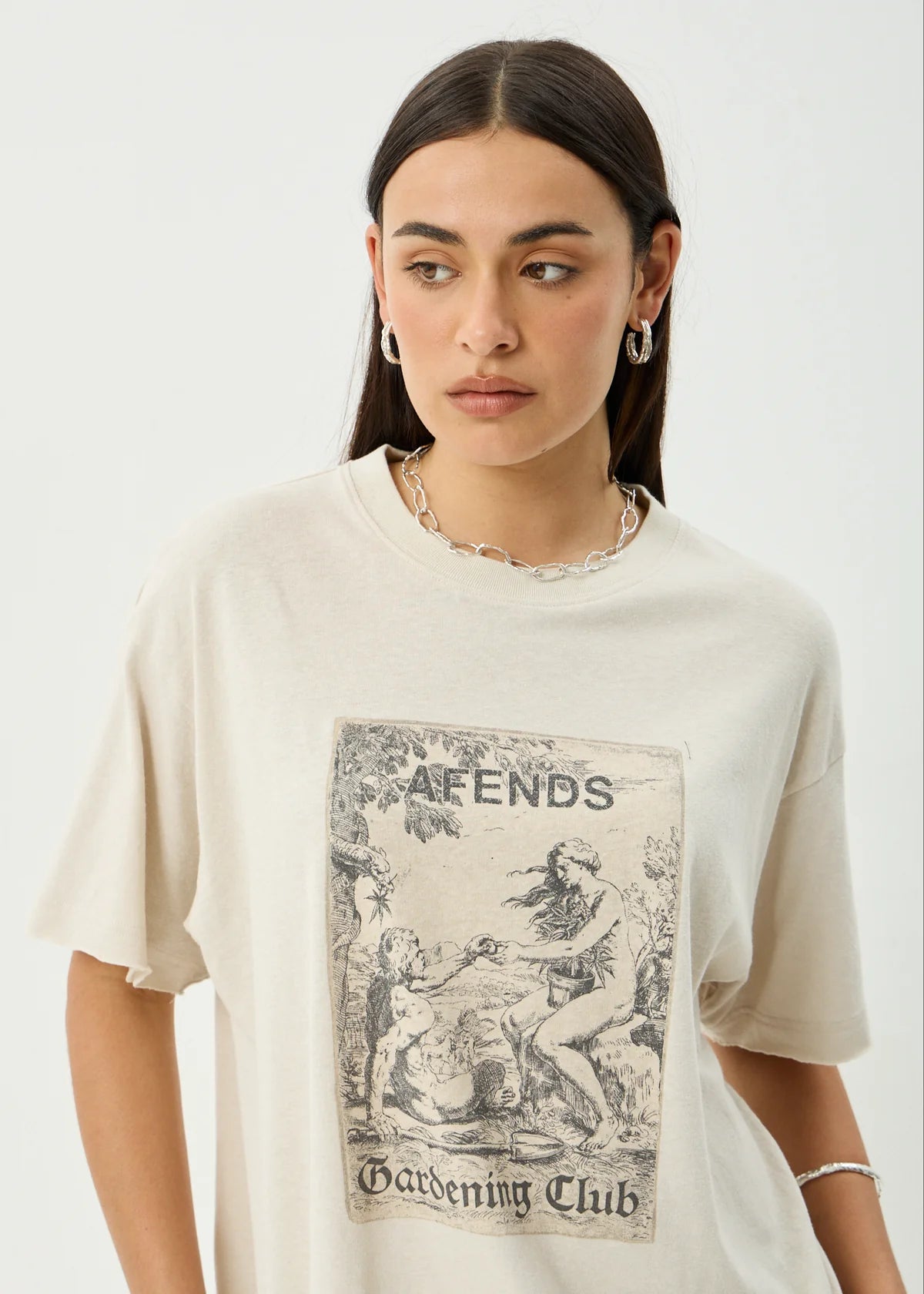 Afends Temptation Hemp Oversized Tee - Moonbeam