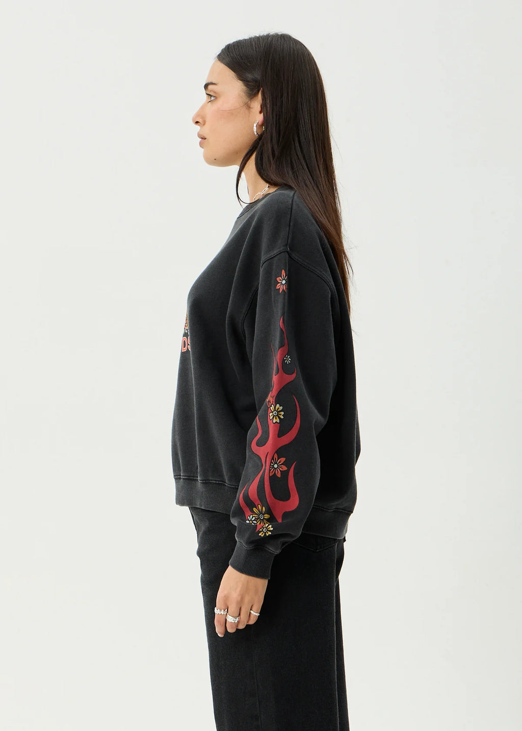 Afends Hellcat Recycled Crew Neck - Stone Black