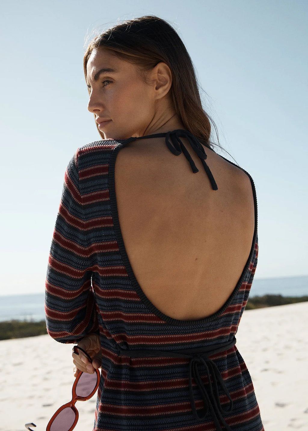 Afends Riley Organic Knit Mini Dress Club Stripe