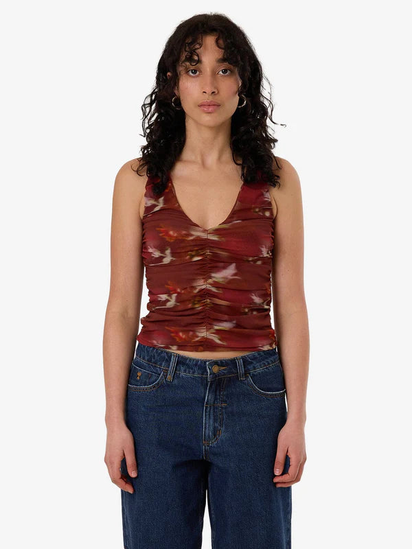 Thrills Rhapsody Floral Top Cabernet