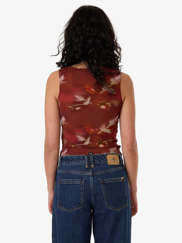 Thrills Rhapsody Floral Top Cabernet