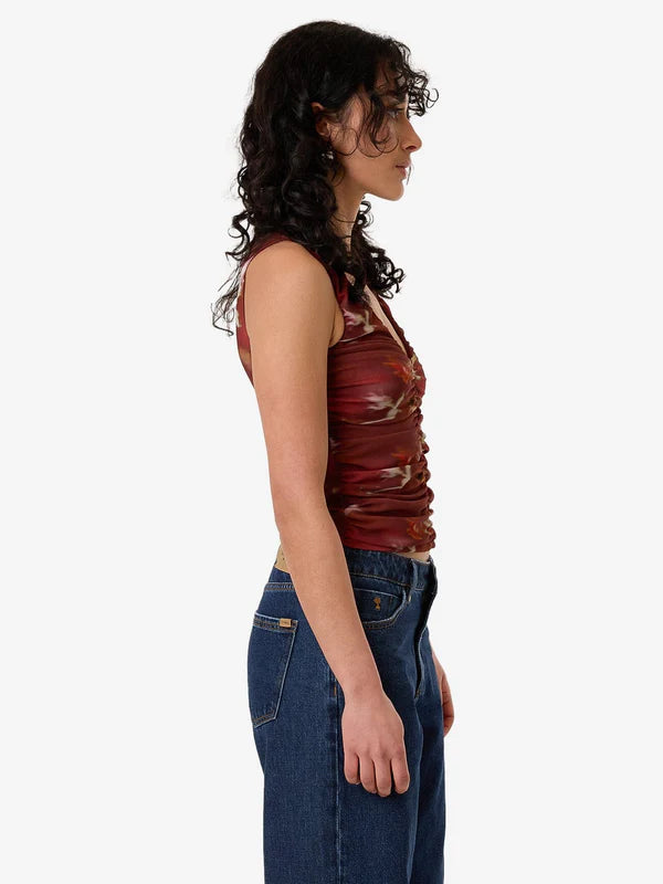 Thrills Rhapsody Floral Top Cabernet