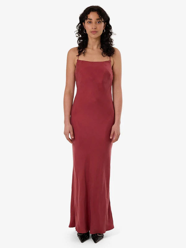 Thrills Blair Bias Slip Dress Cabernet