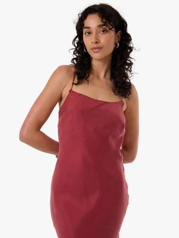 Thrills Blair Bias Slip Dress Cabernet