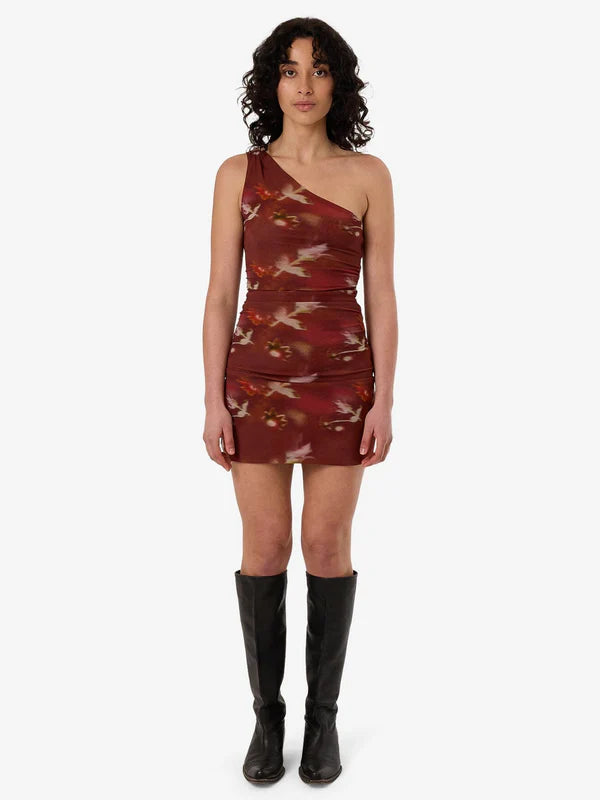 Thrills Rhapsody Floral Mini Dress Cabernet