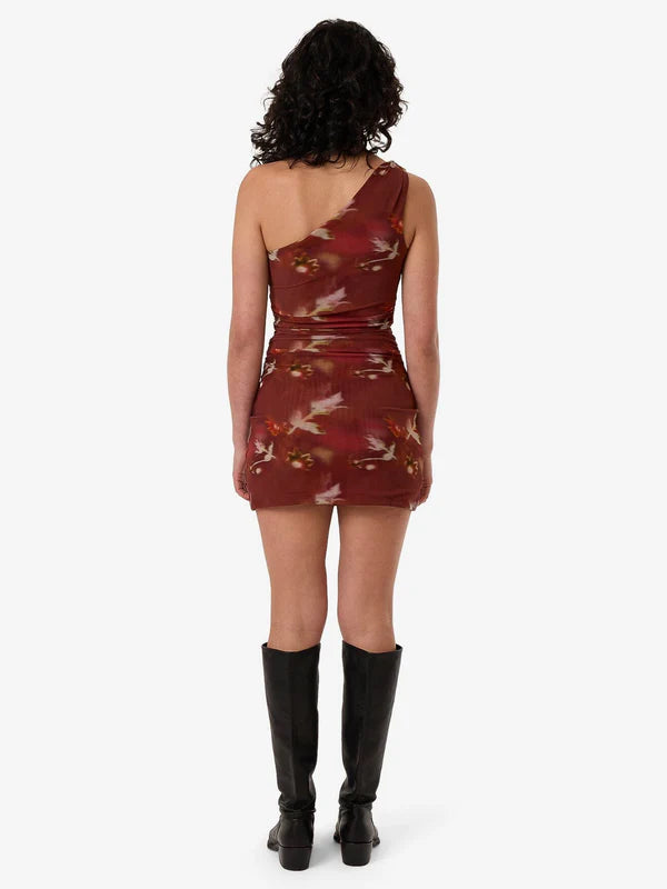 Thrills Rhapsody Floral Mini Dress Cabernet