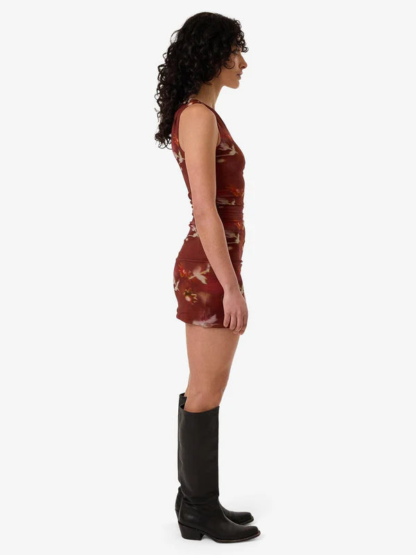 Thrills Rhapsody Floral Mini Dress Cabernet