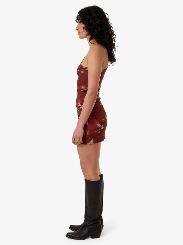 Thrills Rhapsody Floral Mini Dress Cabernet
