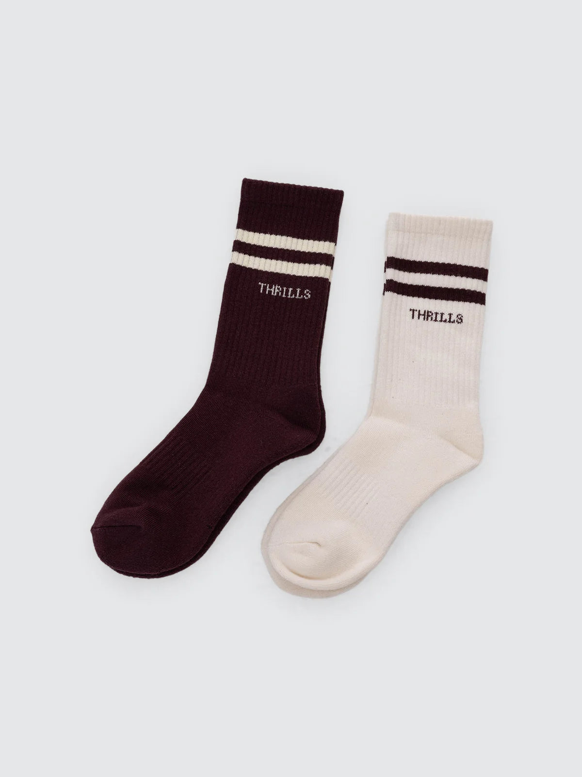 Thrills 6 Break Point 2 Pack Sock Heritage White Bitter Chocolate