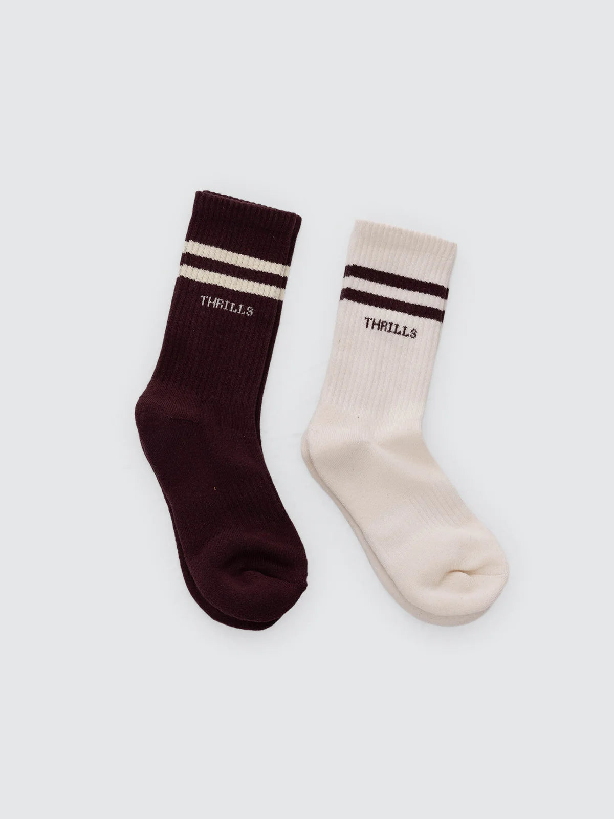 Thrills 6 Break Point 2 Pack Sock Heritage White Bitter Chocolate