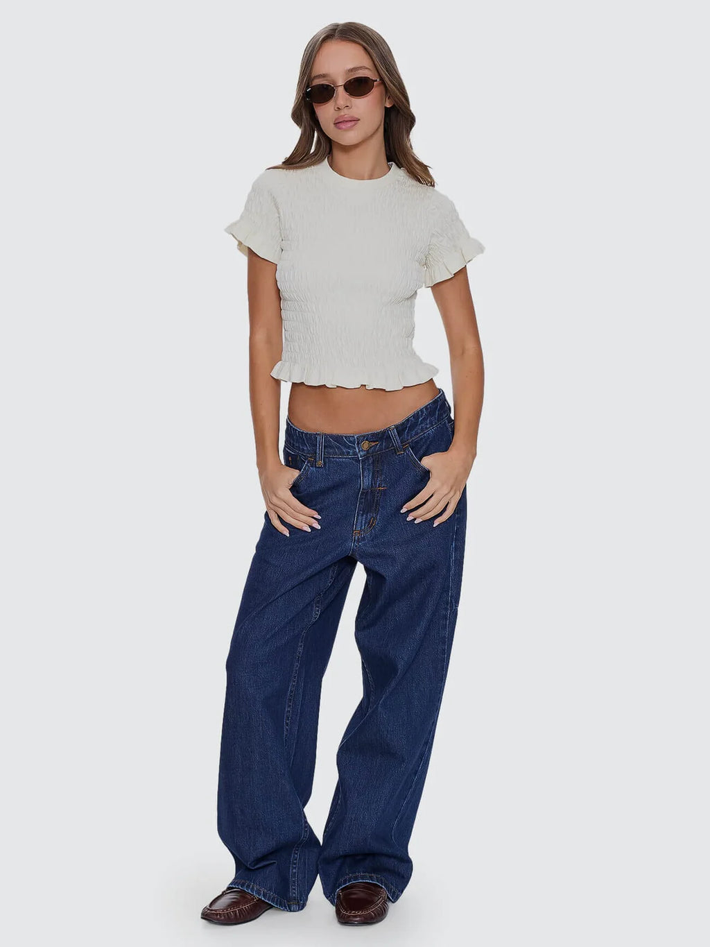 Thrills Against All Odds Shirred Tee Butter Cream