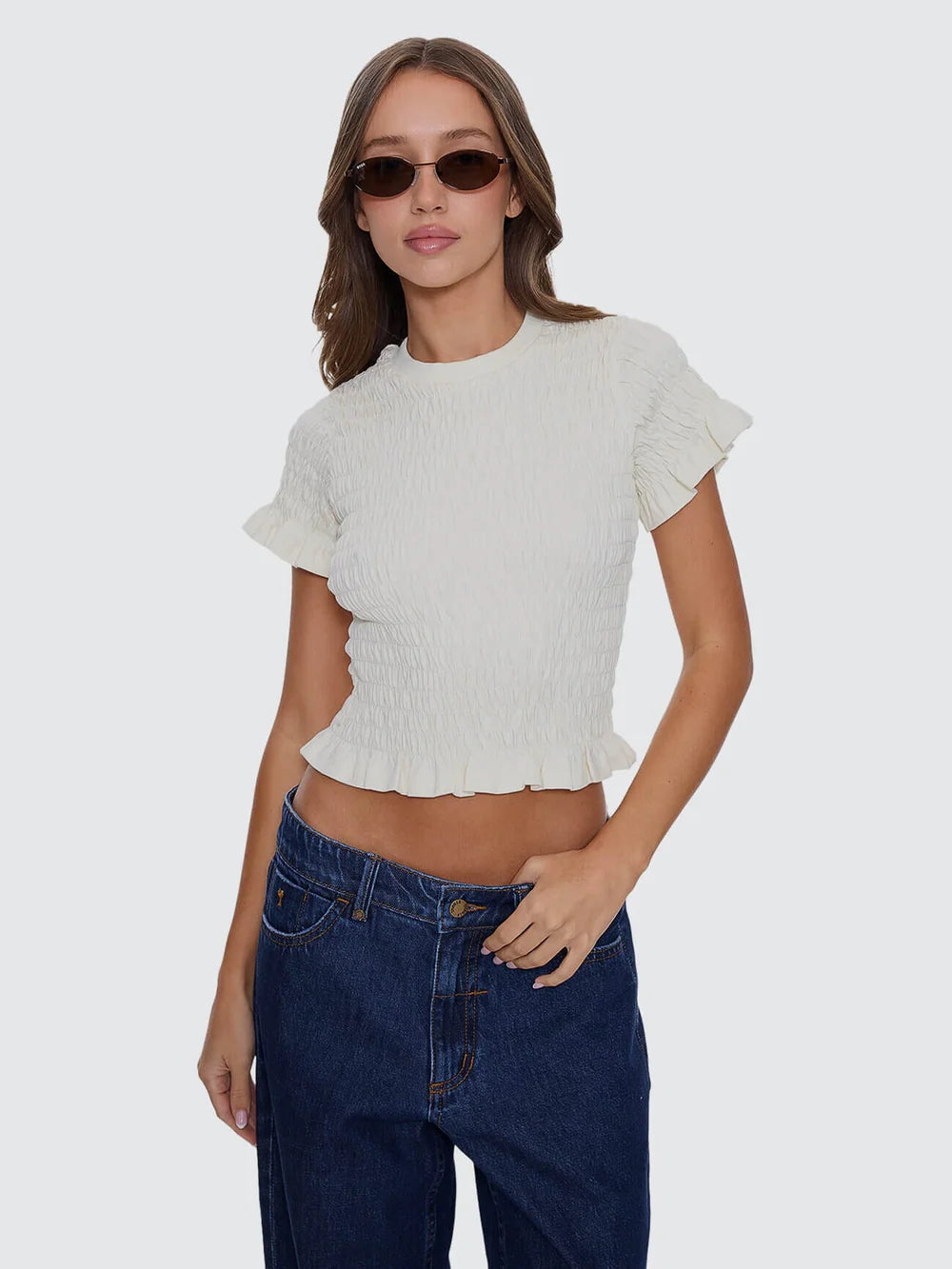 Thrills Against All Odds Shirred Tee Butter Cream