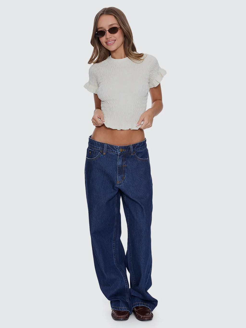 Thrills Against All Odds Shirred Tee Butter Cream