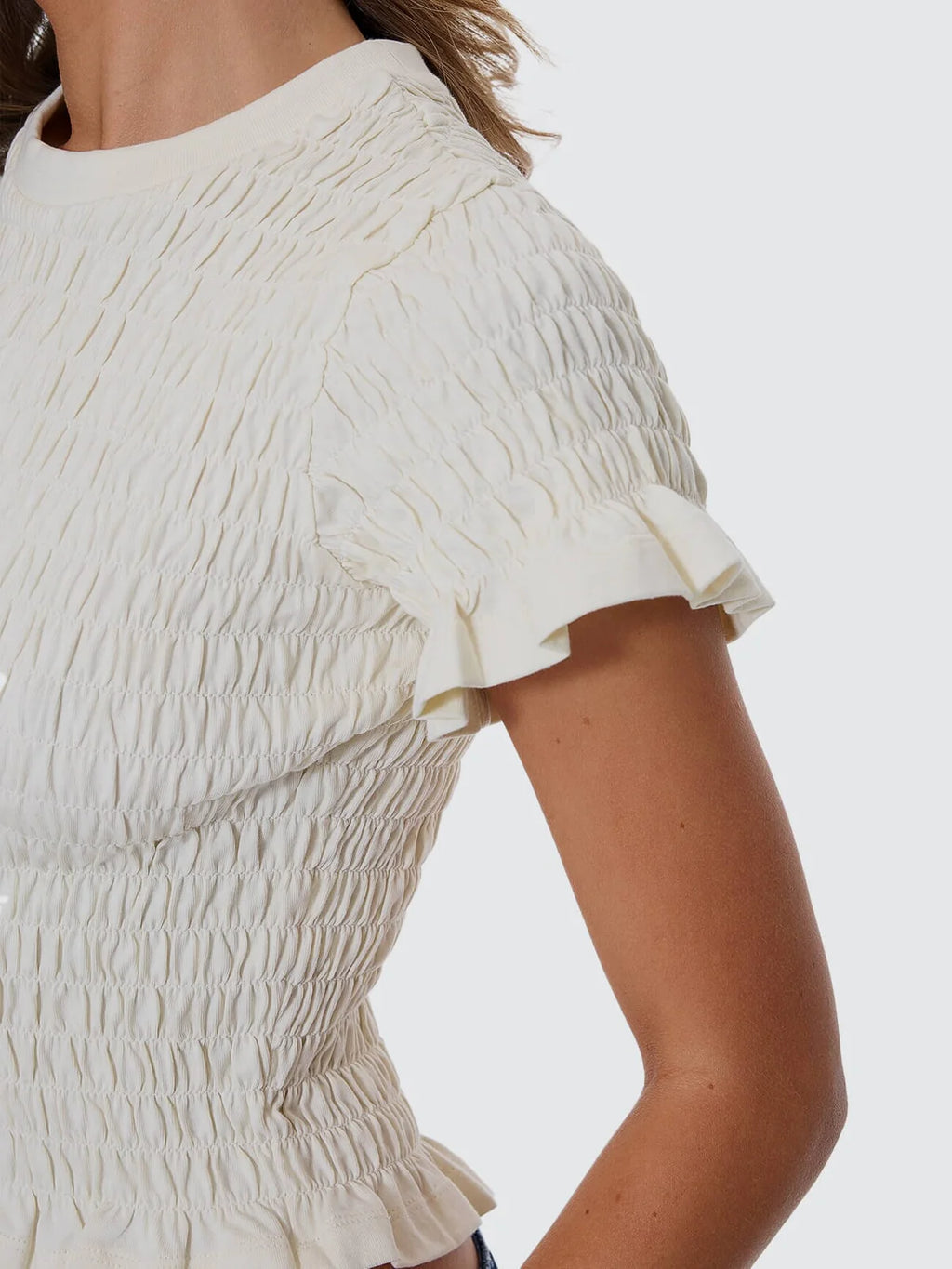 Thrills Against All Odds Shirred Tee Butter Cream