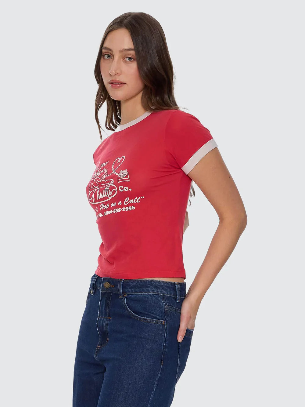Thrills Hop On A Call Ringer Boy Tee Flame Red