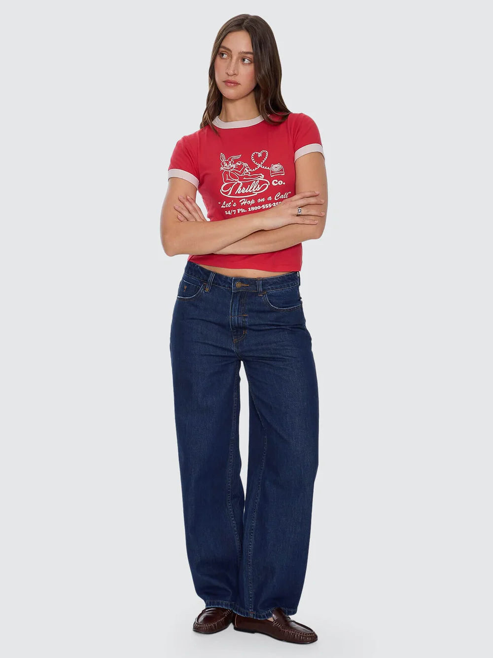 Thrills Hop On A Call Ringer Boy Tee Flame Red