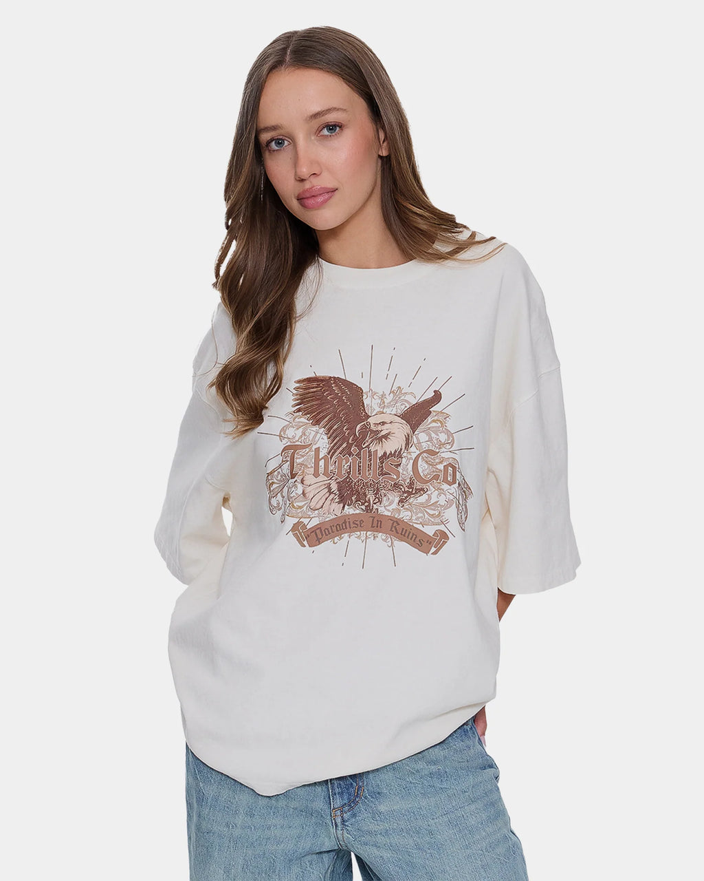 Thrills Ruined Paradise Oversized Tee - Heritage White