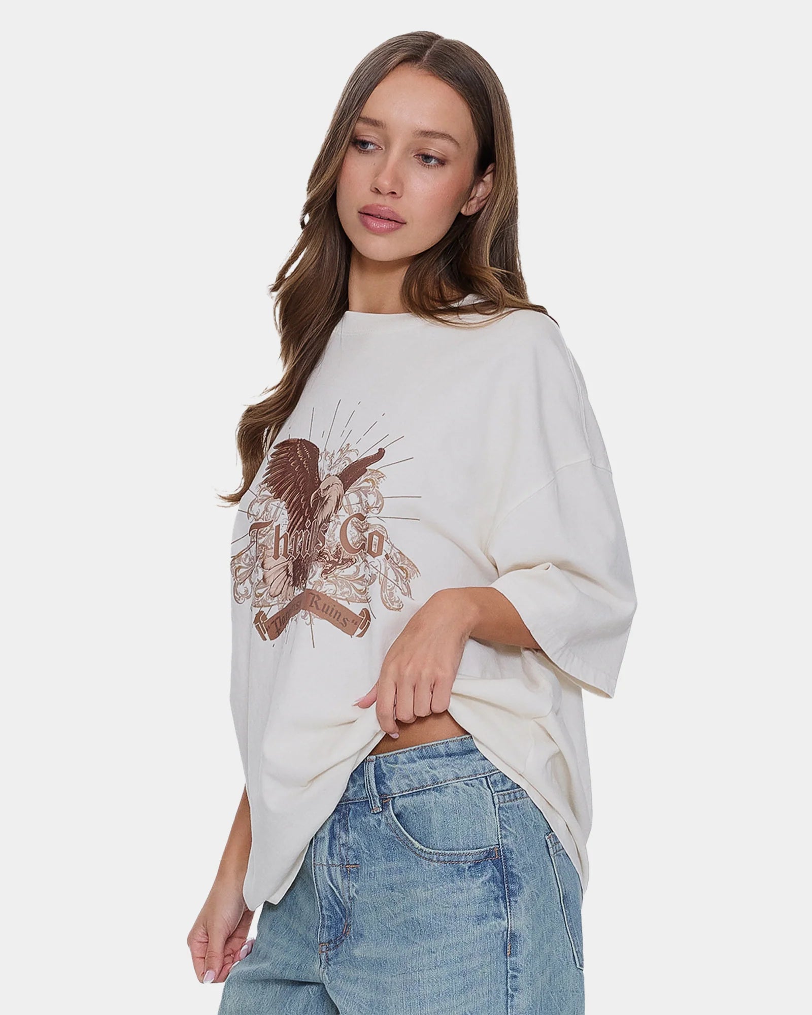 Thrills Ruined Paradise Oversized Tee - Heritage White