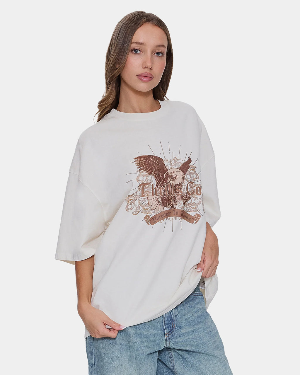 Thrills Ruined Paradise Oversized Tee - Heritage White
