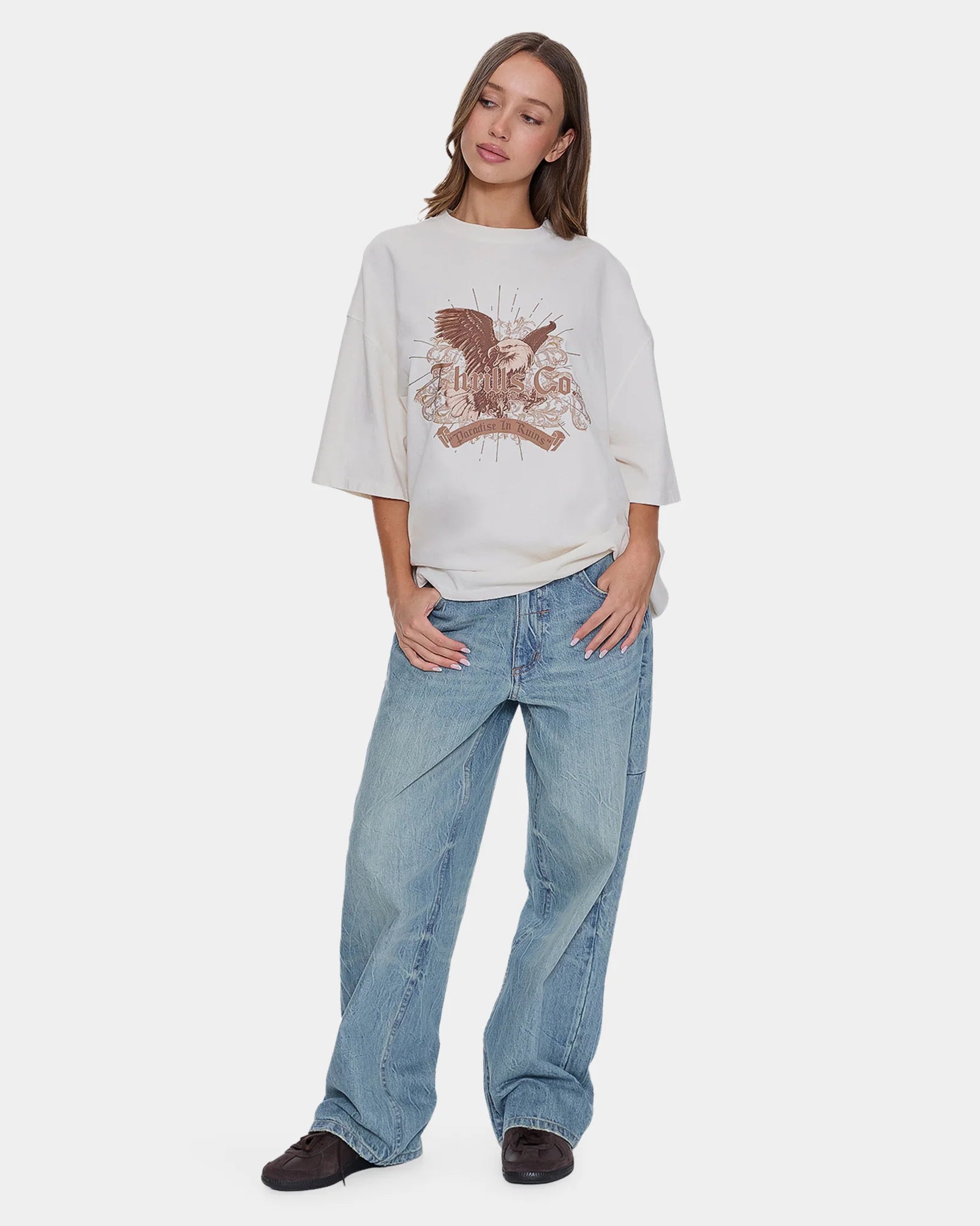 Thrills Ruined Paradise Oversized Tee - Heritage White