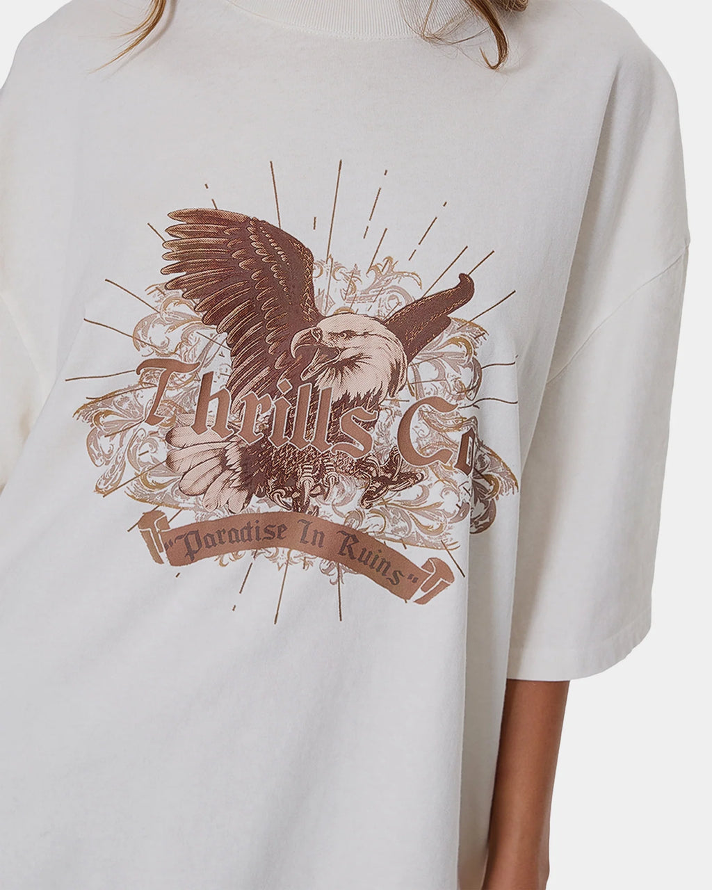 Thrills Ruined Paradise Oversized Tee - Heritage White