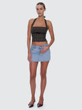 Thrills Devyn Check Halter Top Tarmac