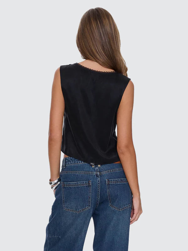 Thrills Saige Tie Front Top Black
