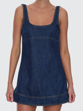 Thrills Luciana Denim Mini Dress Mid Blue