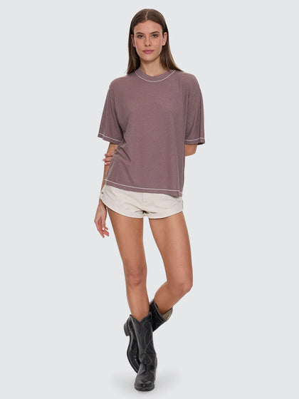 Thrills Remi Rolled Low Rise Baggy Short Stone