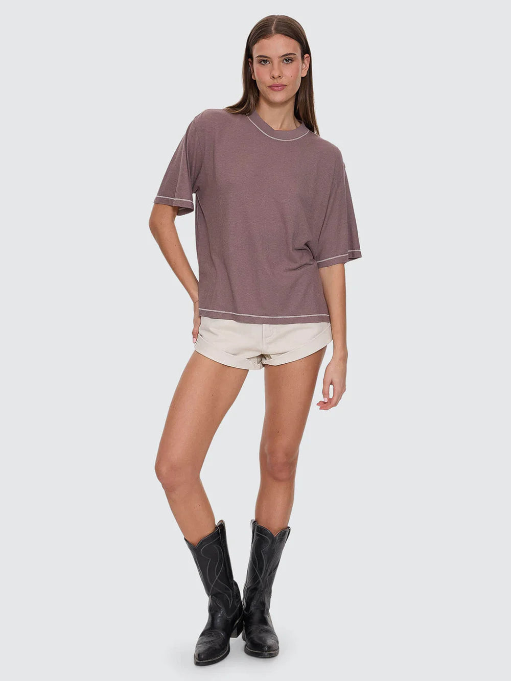 Thrills Remi Rolled Low Rise Baggy Short Stone