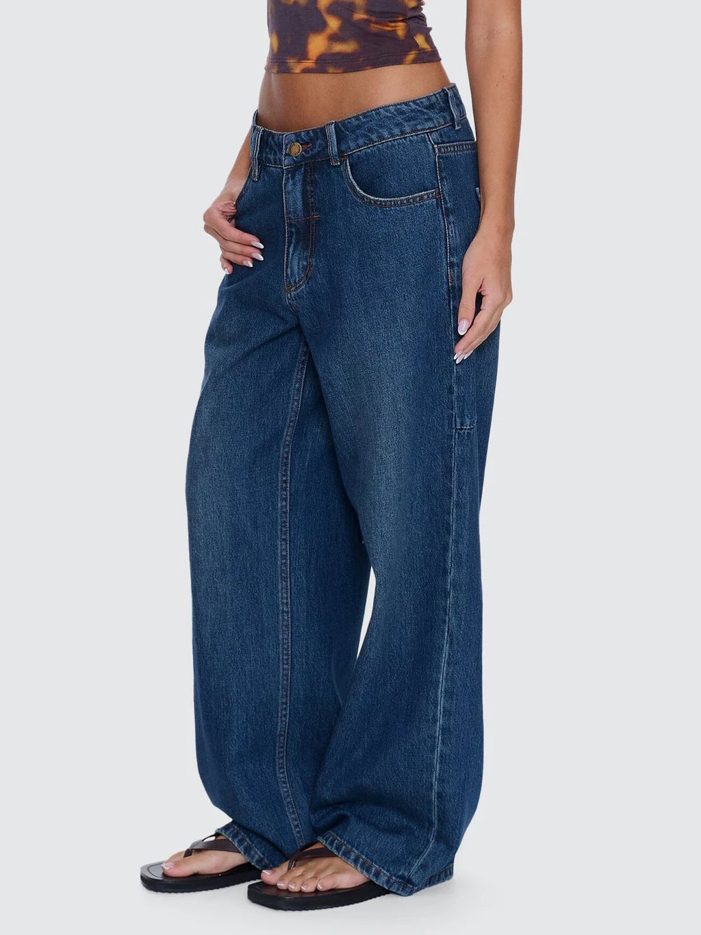 Thrills Billie Low Rise Baggy Jean - Teal Blue